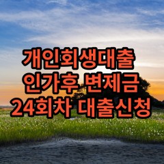 개인회생대출 인가후26회차 개인회생대출 변제금26회차 개인회생중대출 미납금26회차 대출가능한곳