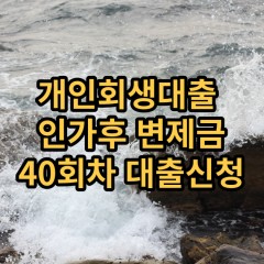 개인회생대출 인가후40회차 개인회생대출 변제금40회차 개인회생중대출 미납금40회차 대출가능한곳