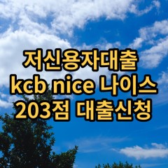 저신용자대출 kcb203점 저신용소액대출 nice203점 저신용비대면대출 나이스203점 신용대출가능한곳